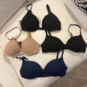 Pepper 4 Bra Bundle  Set - Black, Navy, and Tan 32B